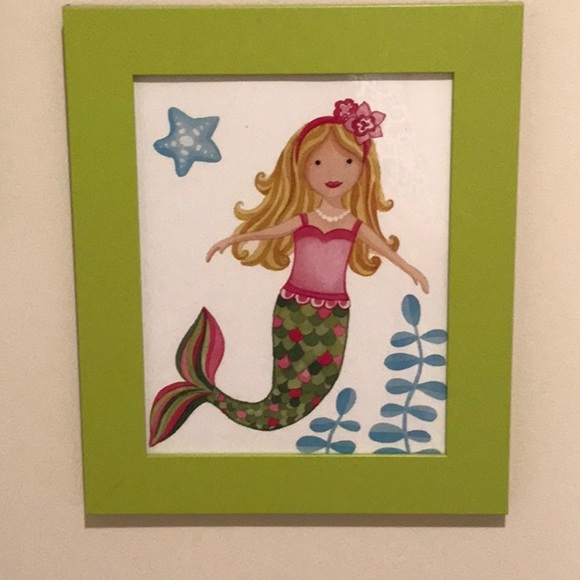 Pottery Barn Kids Inspired Framed Mermaid Prints - Set of 3 - Picture 4 of 4